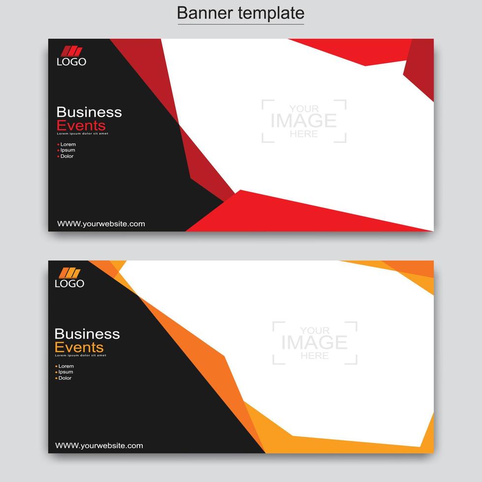 Vector abstract design web banner template. Web Design Elements - Header Design. Abstract geometric web banner template on grey background.