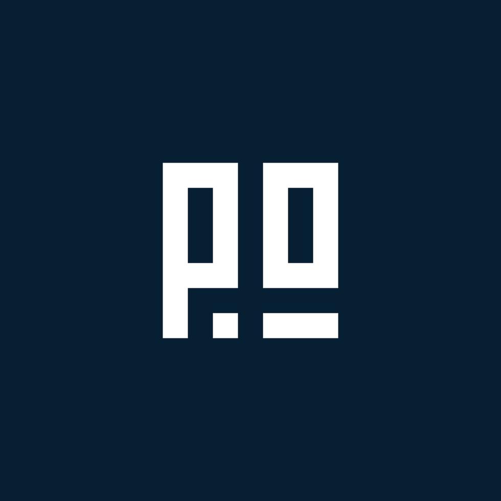 PO initial monogram logo with geometric style vector