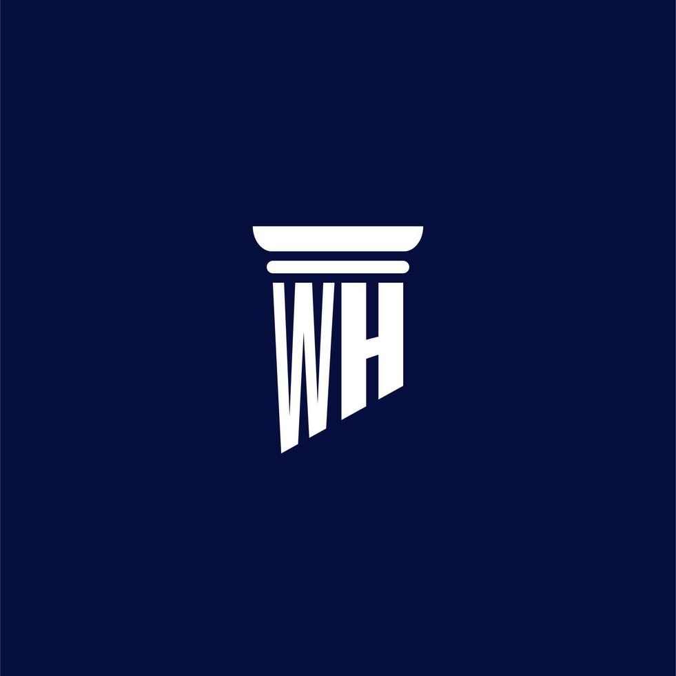 wh diseño de logotipo de monograma inicial para bufete de abogados vector