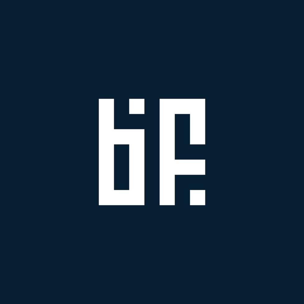logotipo de monograma inicial bf con estilo geométrico vector