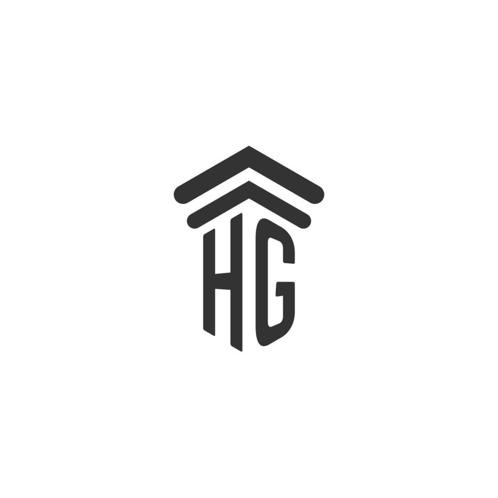 hg inicial para el diseño del logotipo del bufete de abogados vector