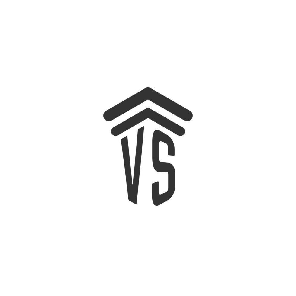 vs inicial para el diseño del logotipo del bufete de abogados vector