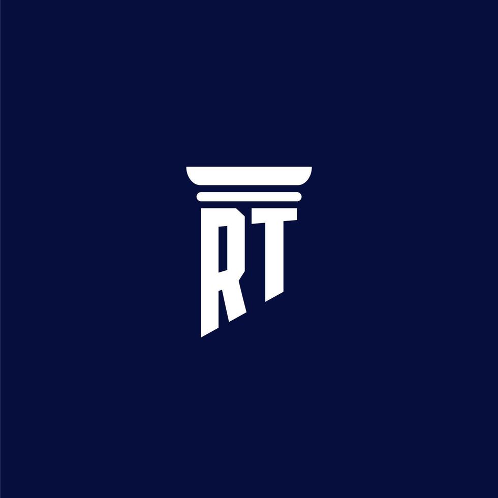 RT initial monogram logo design for law firm vector