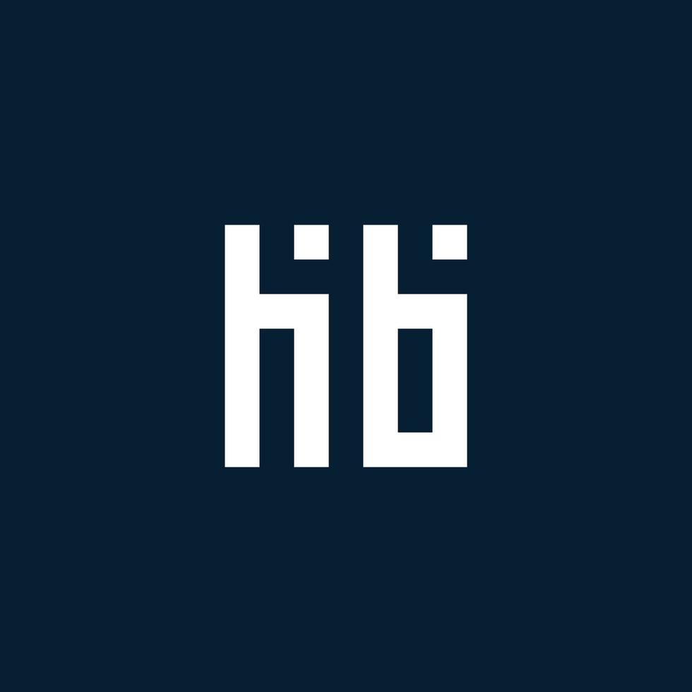 HB initial monogram logo with geometric style vector