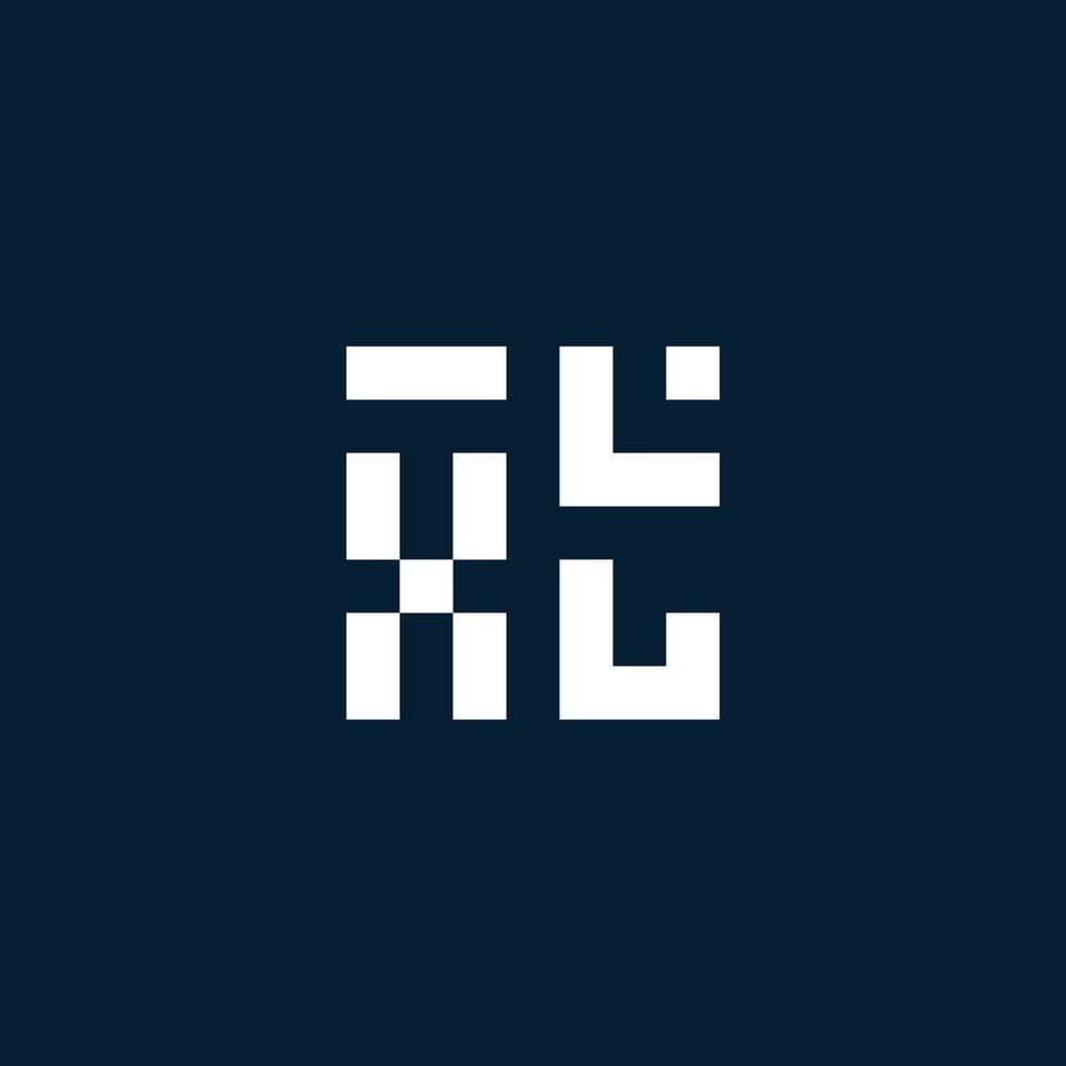 XT initial monogram logo with geometric style vector