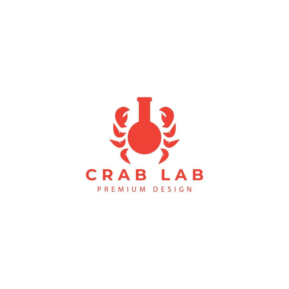 crab and laboratory element logo vector icon symbol design illustration