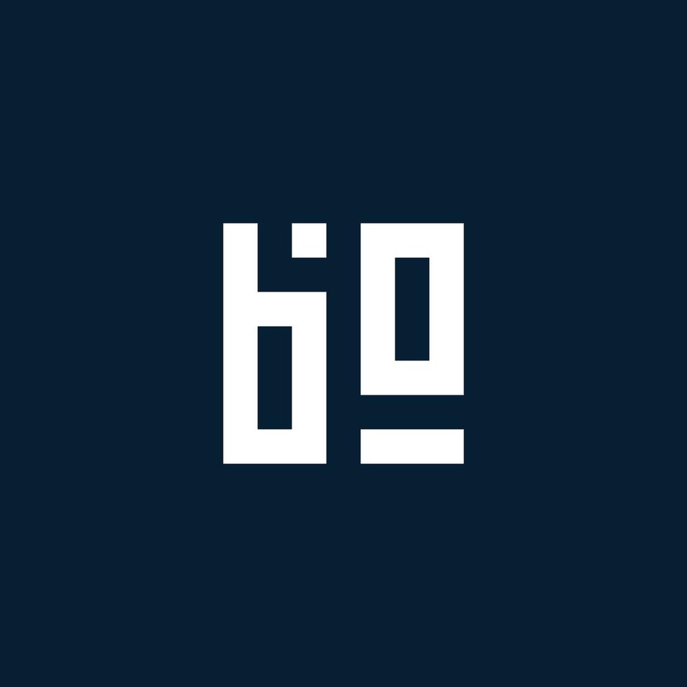 BO initial monogram logo with geometric style vector