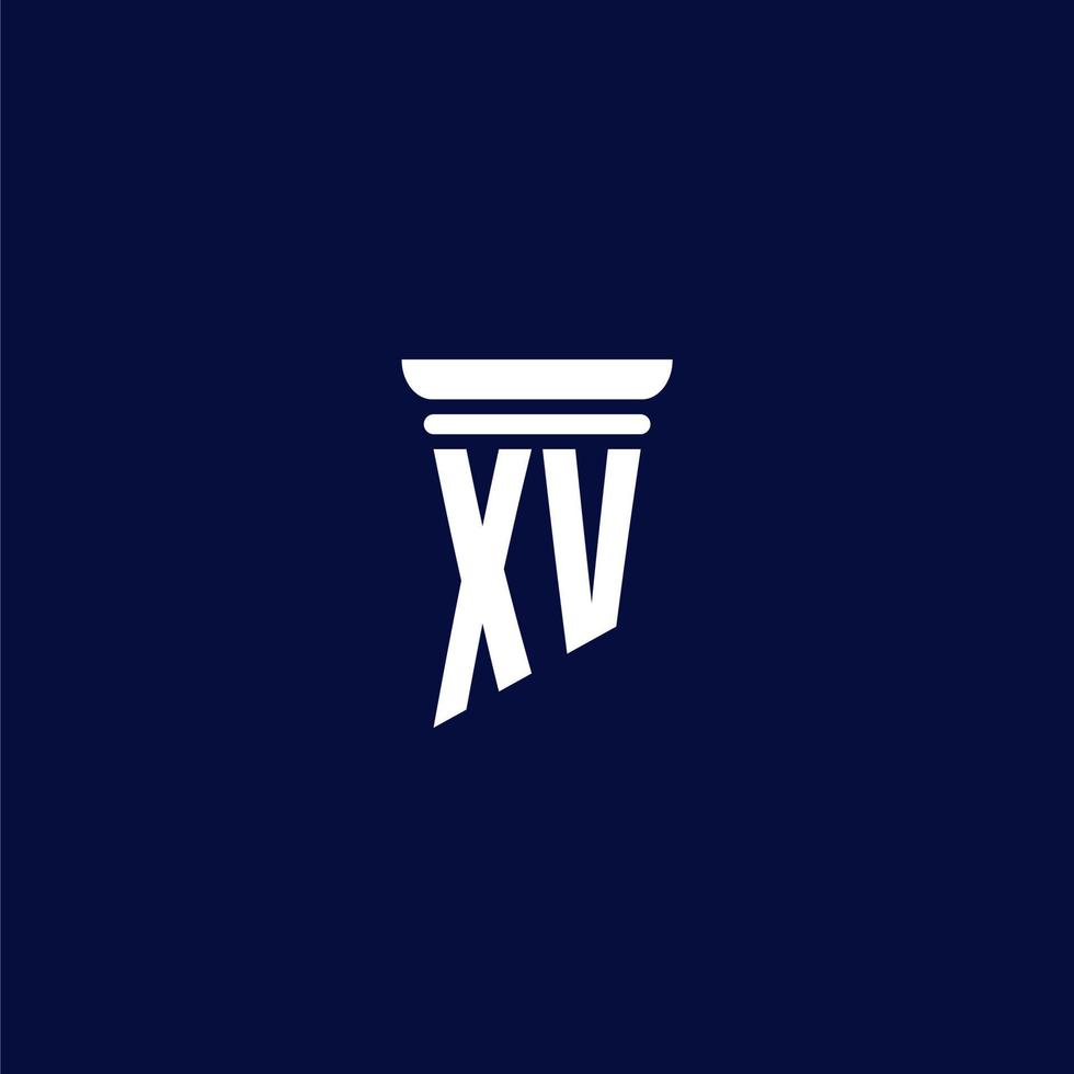 XV initial monogram logo design for law firm vector