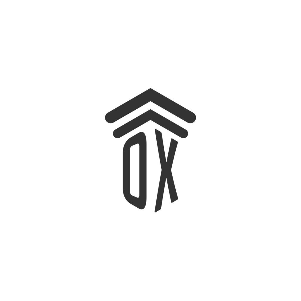 OX initial for law firm logo design vector