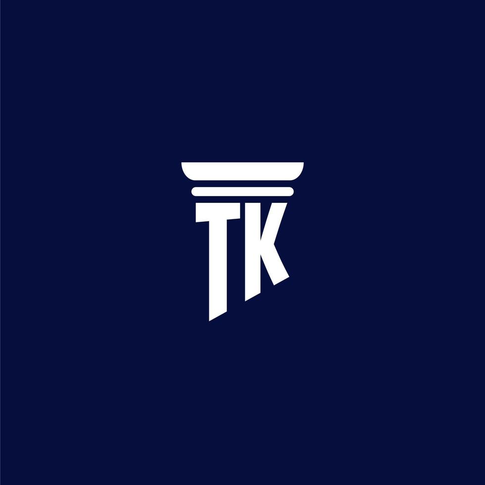 TK initial monogram logo design for law firm vector