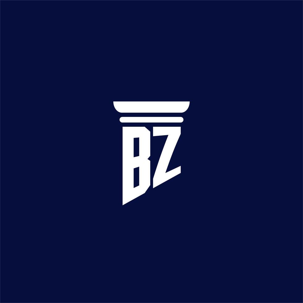 diseño de logotipo de monograma inicial bz para bufete de abogados vector