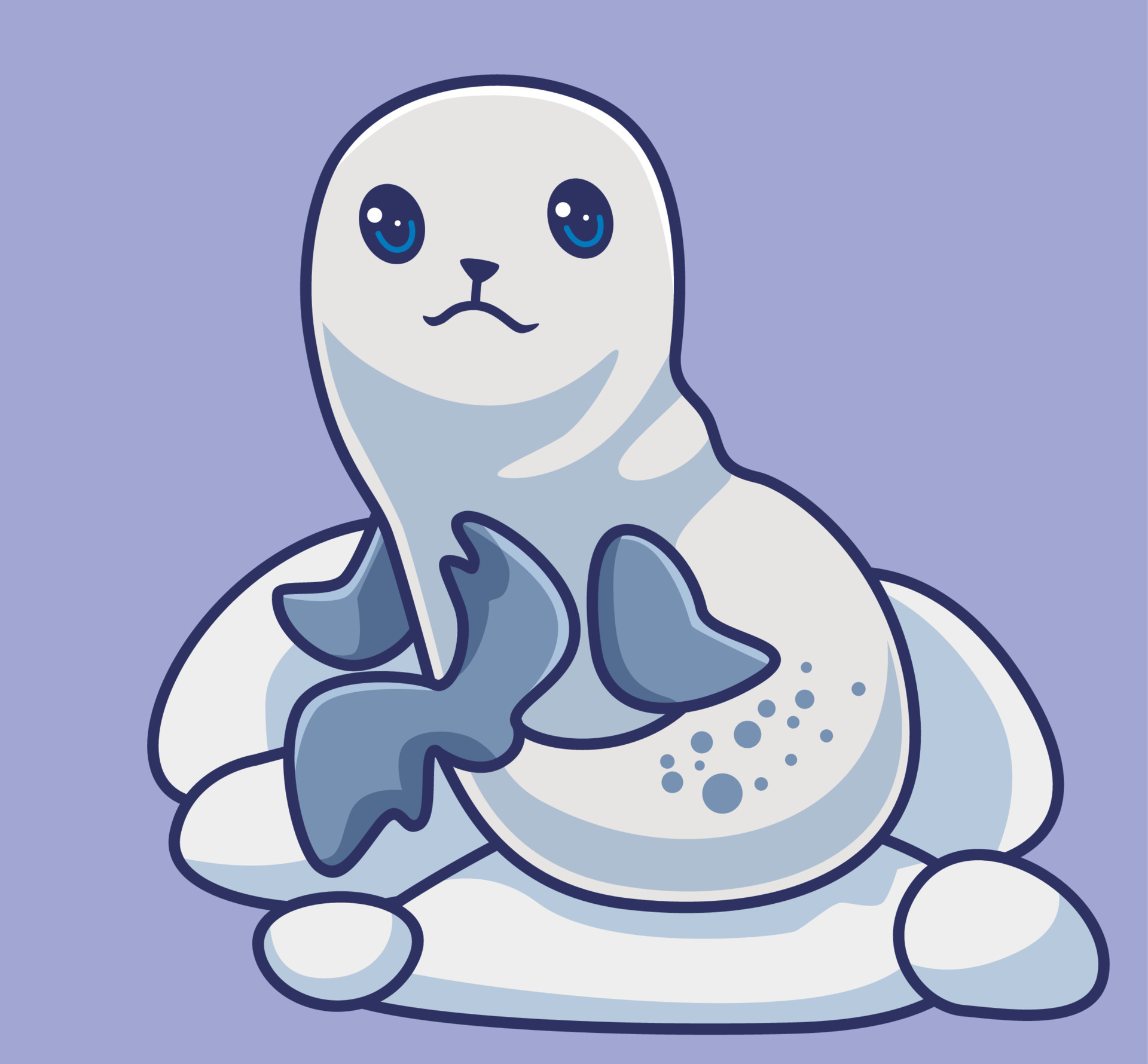 cute seal animal on ice ground. isolated cartoon animal illustration. Flat  Style Sticker Icon Design Premium Logo vector. Mascot Character 10804806  Vector Art at Vecteezy
