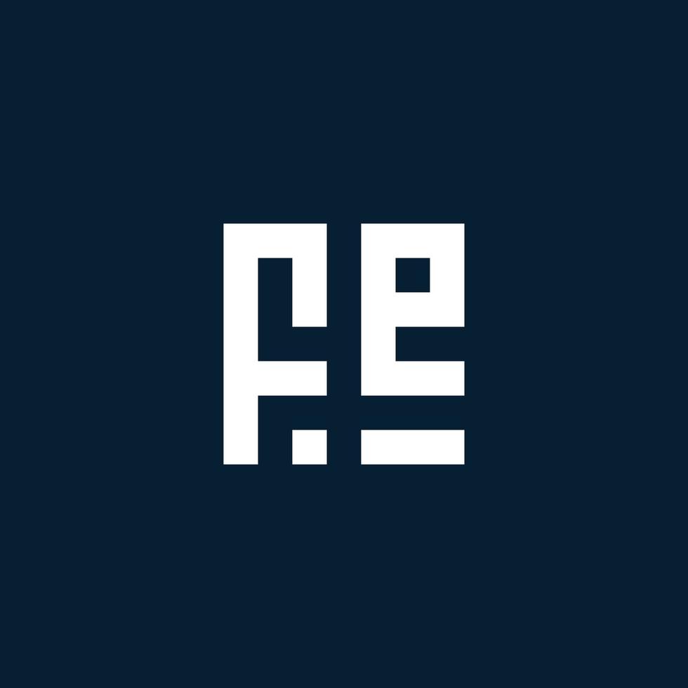 FE initial monogram logo with geometric style vector