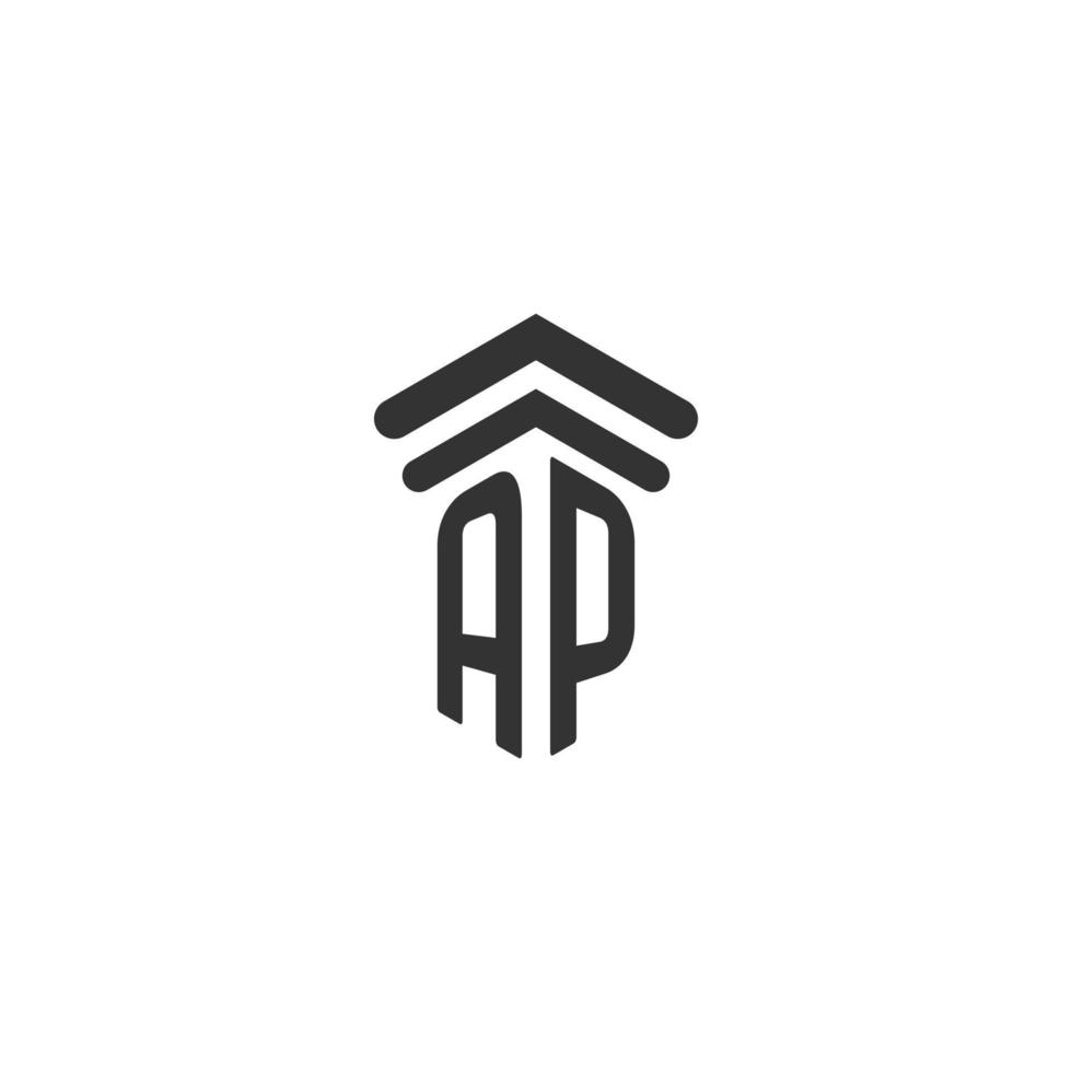 AP initial for law firm logo design vector