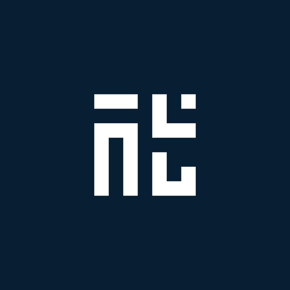 NT initial monogram logo with geometric style vector