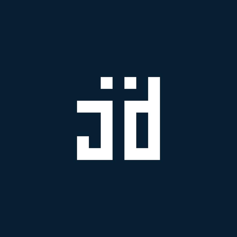 JD initial monogram logo with geometric style vector