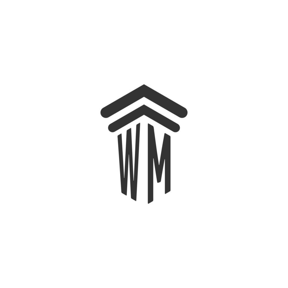inicial de wm para el diseño del logotipo del bufete de abogados vector