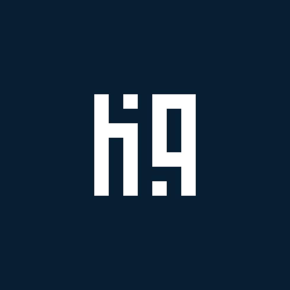 HQ initial monogram logo with geometric style vector