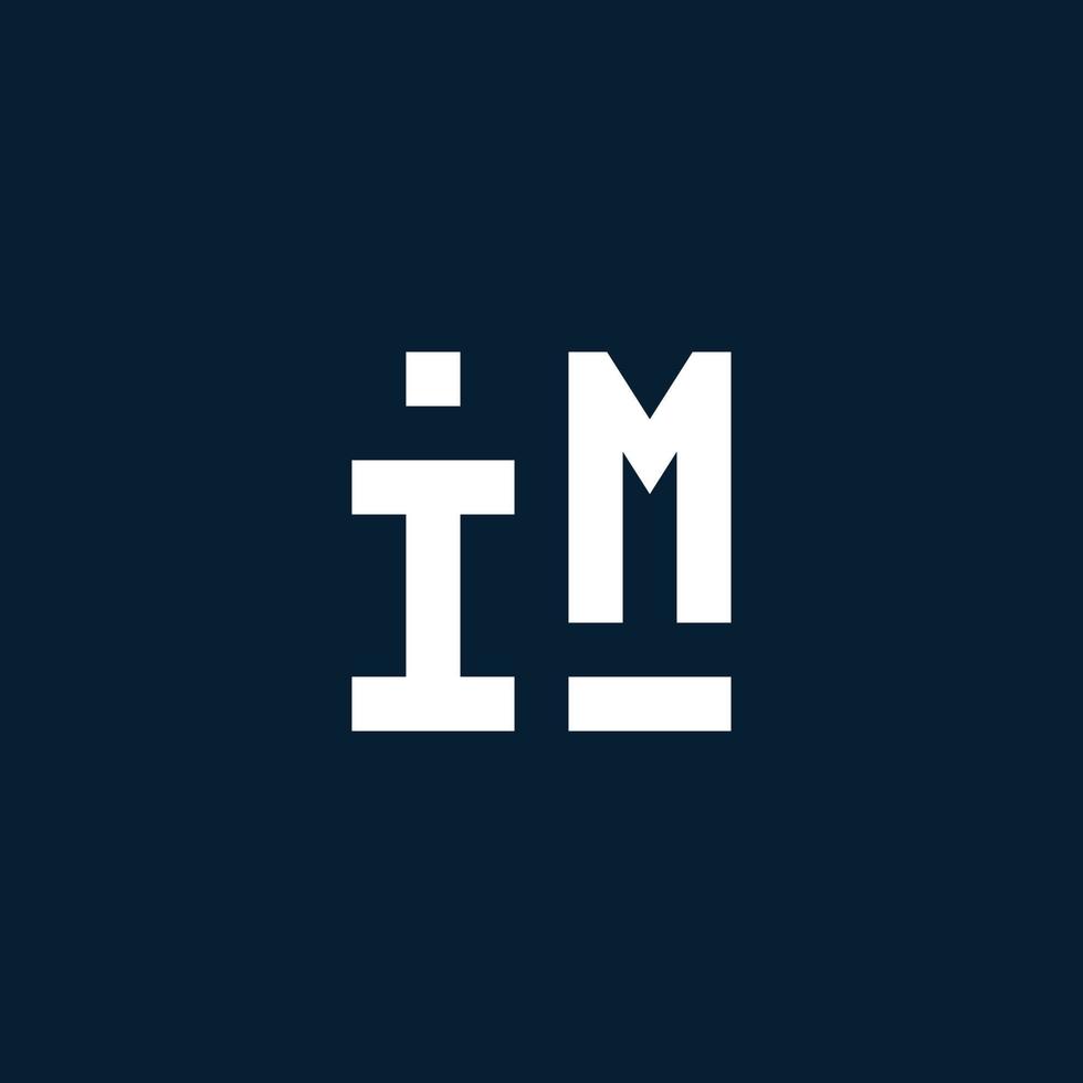 IM initial monogram logo with geometric style vector