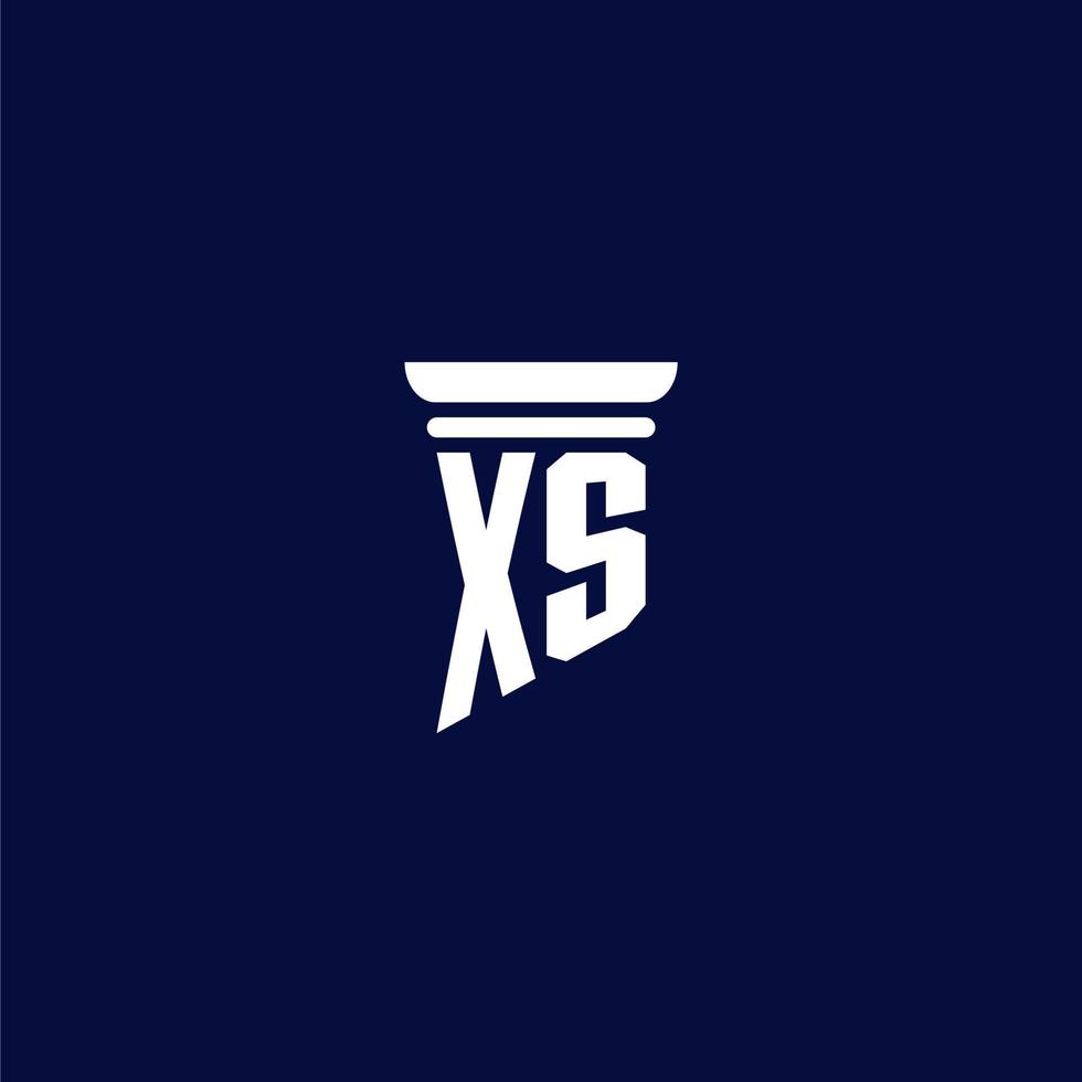 diseño de logotipo de monograma inicial xs para bufete de abogados vector