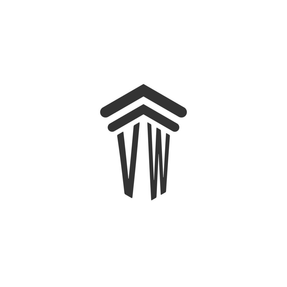 inicial de vw para el diseño del logotipo del bufete de abogados vector