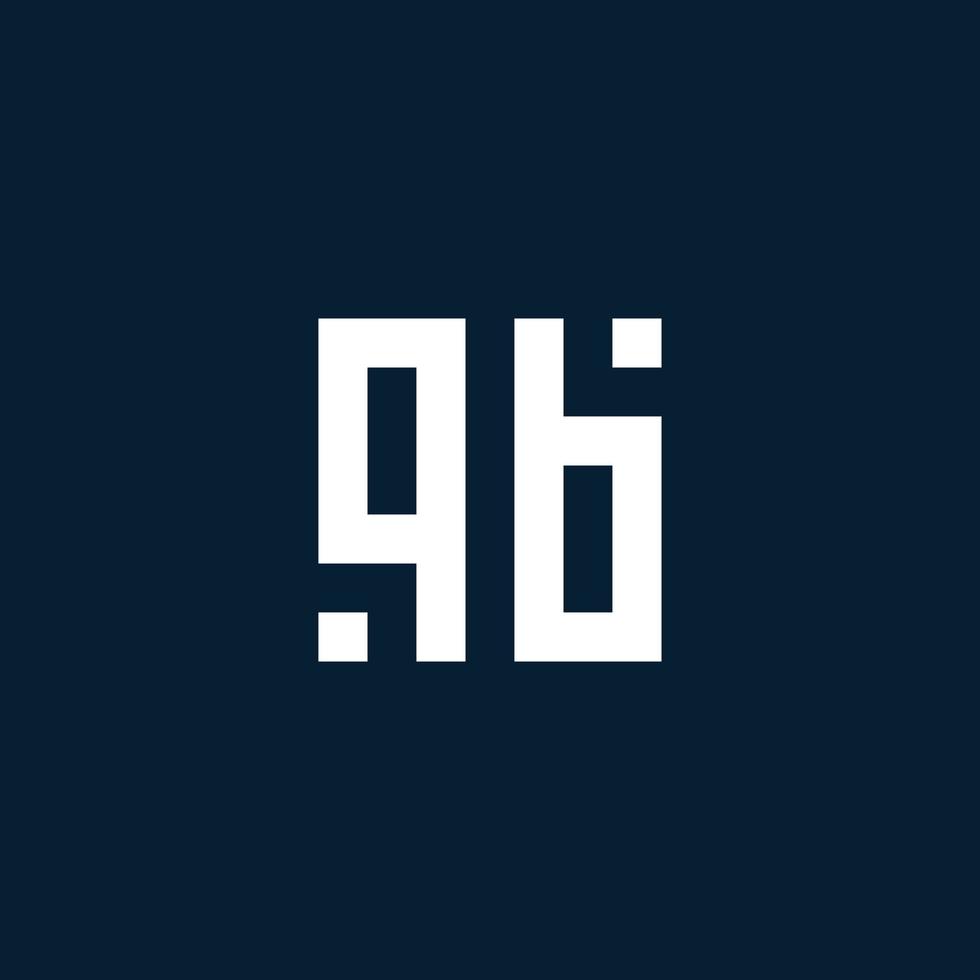 QB initial monogram logo with geometric style vector