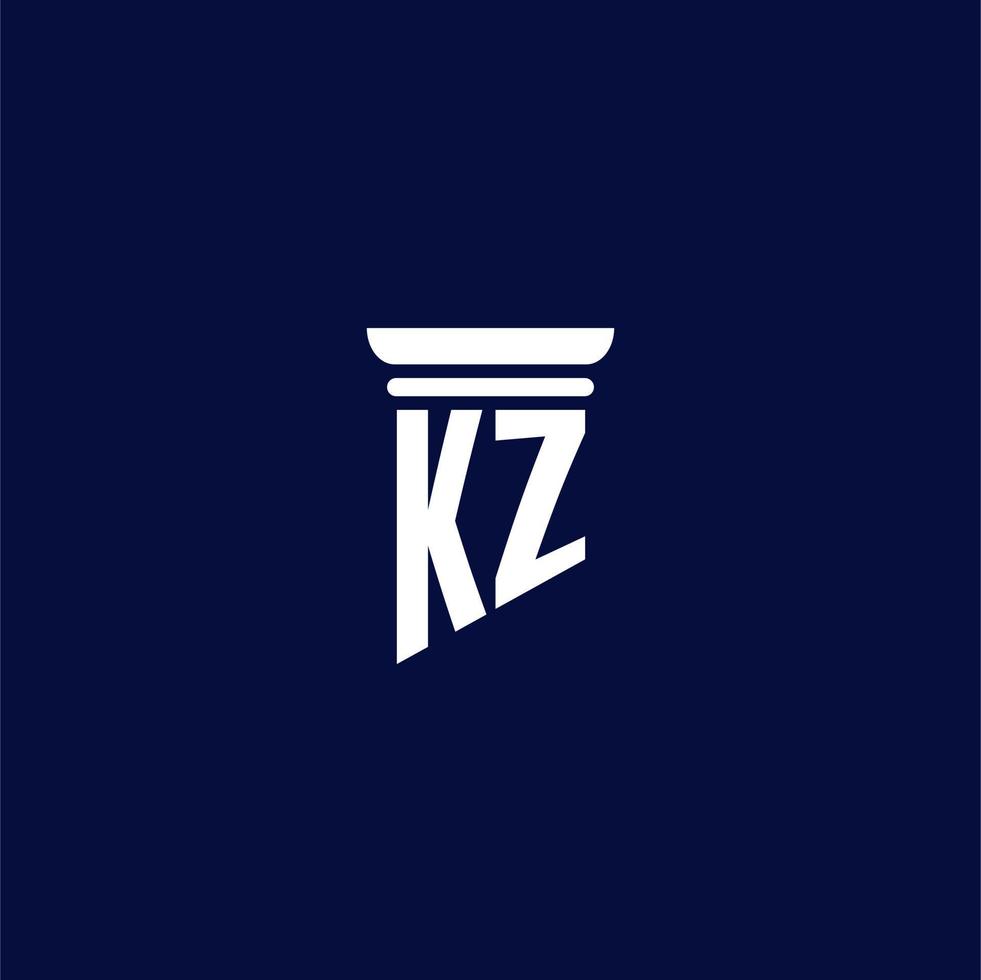 diseño de logotipo de monograma inicial kz para bufete de abogados vector