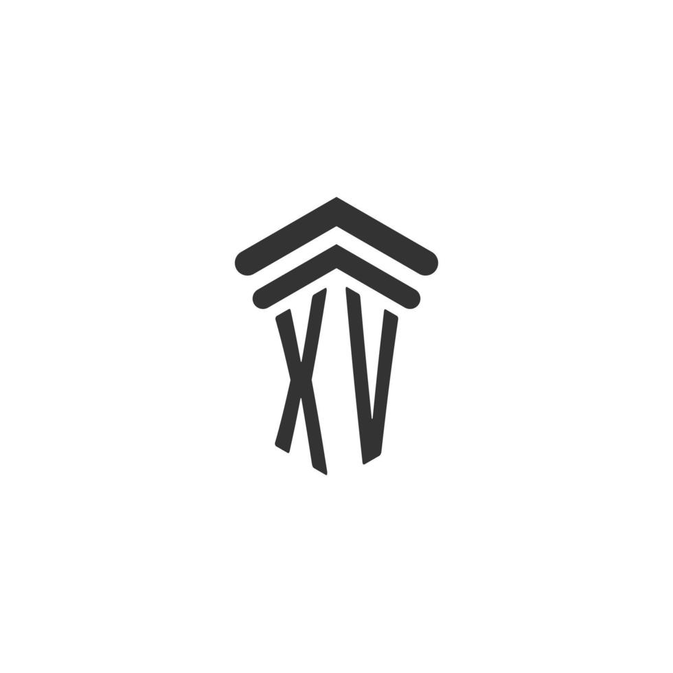 xv inicial para el diseño del logotipo del bufete de abogados vector