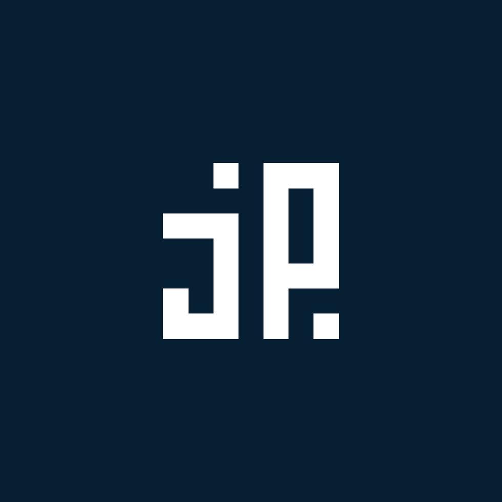 JP initial monogram logo with geometric style vector