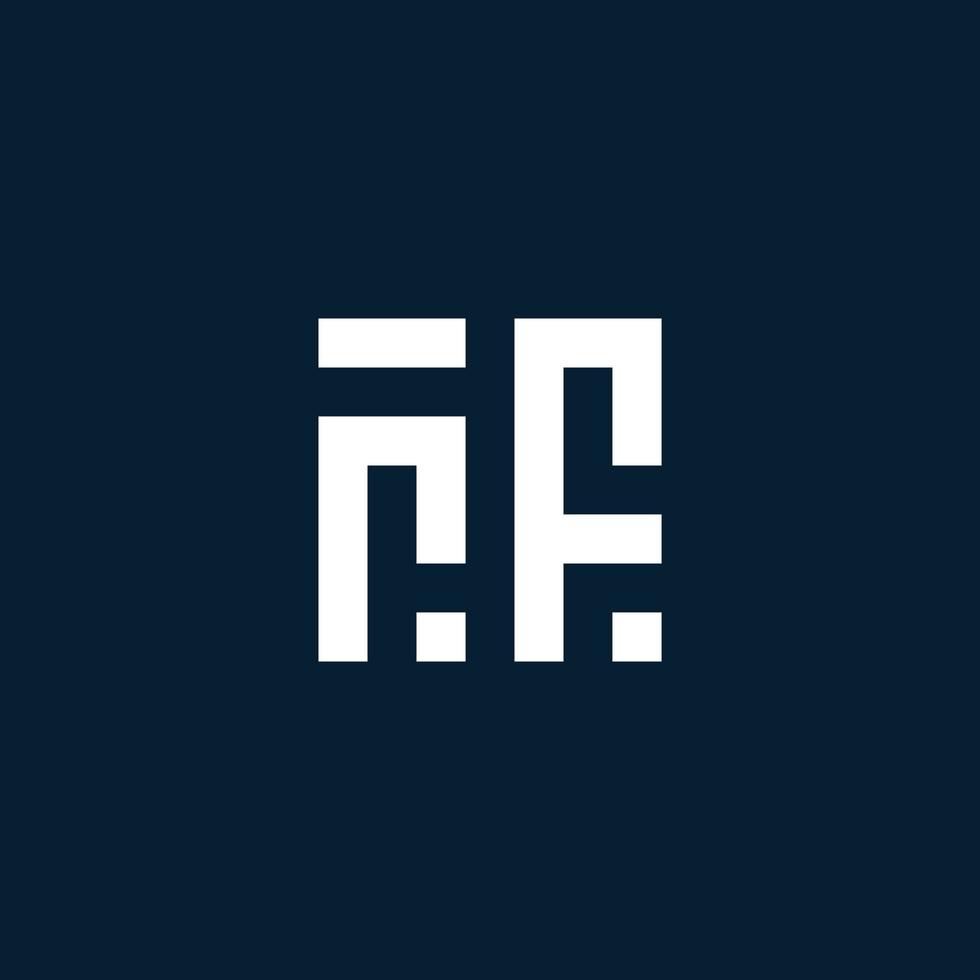 RF initial monogram logo with geometric style vector