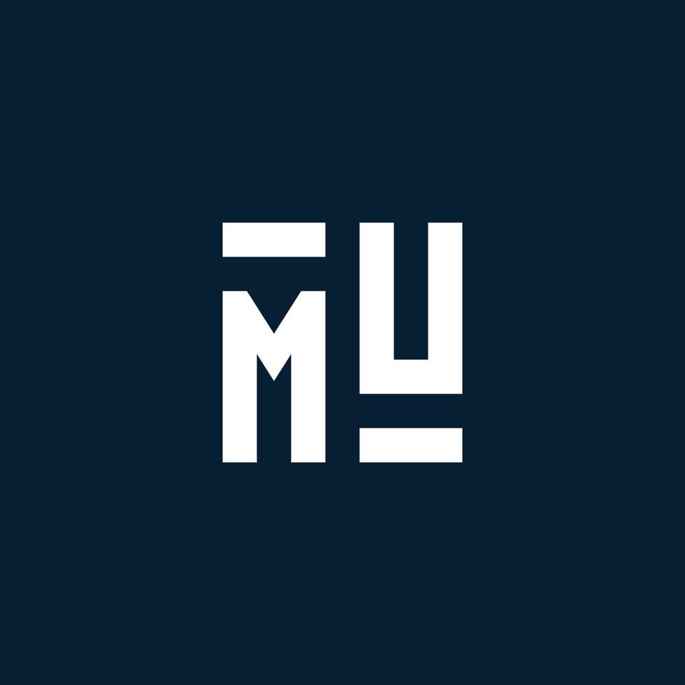 MU initial monogram logo with geometric style vector