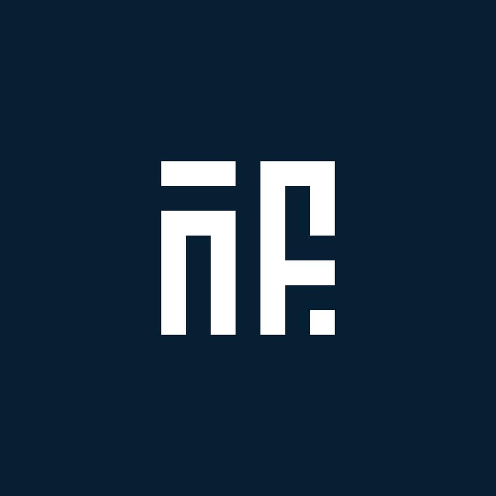 NF initial monogram logo with geometric style vector