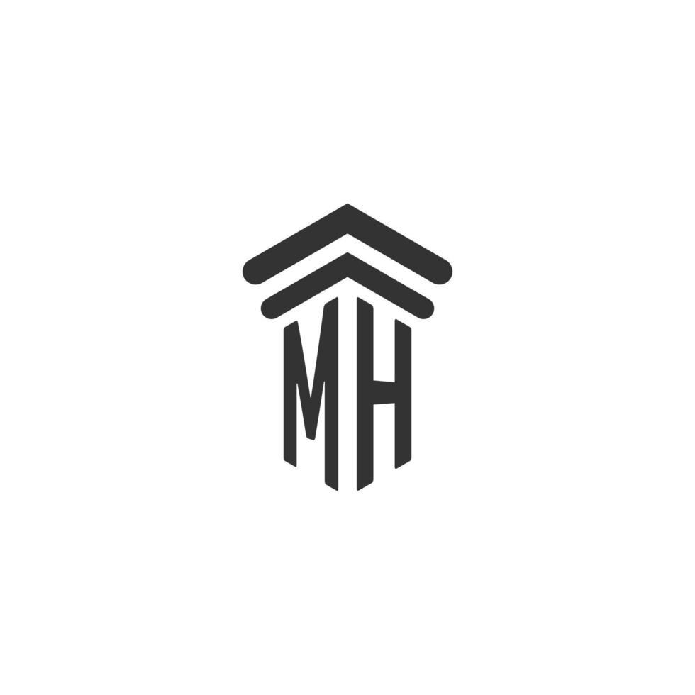 MH initial for law firm logo design vector