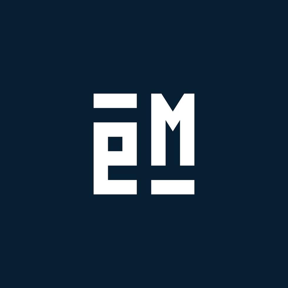 EM initial monogram logo with geometric style vector