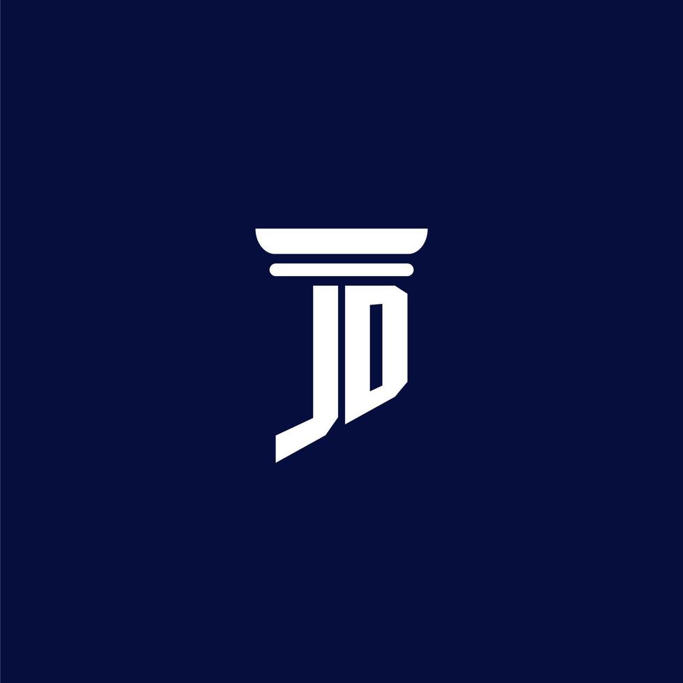 JD initial monogram logo design for law firm vector