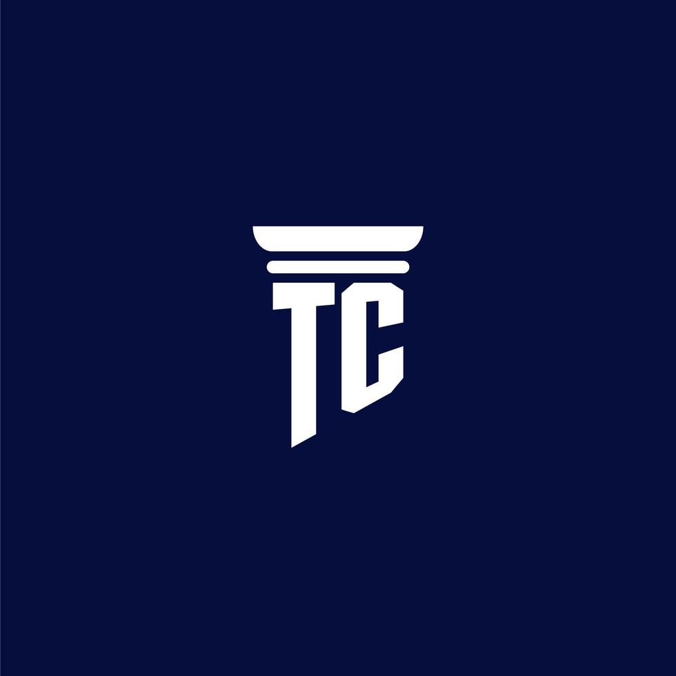 TC initial monogram logo design for law firm vector