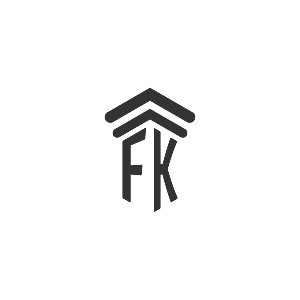 inicial fk para el diseño del logotipo del bufete de abogados vector
