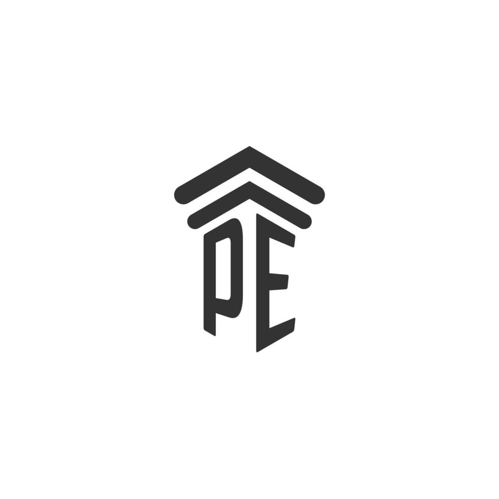 PE initial for law firm logo design vector