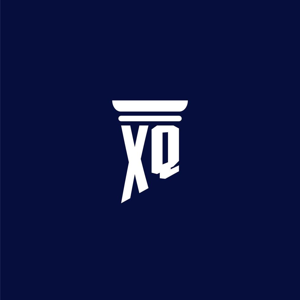 XQ initial monogram logo design for law firm vector