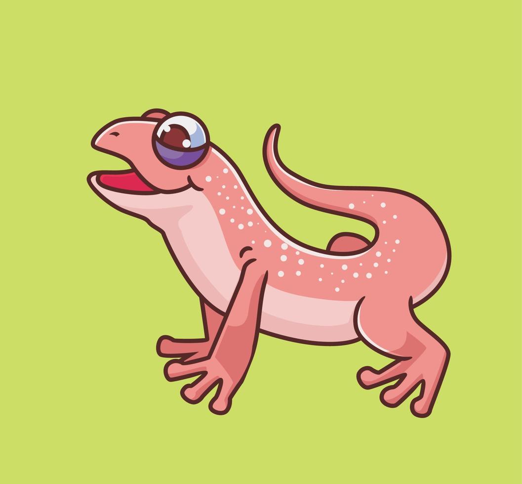 ping lagarto somnoliento. ilustración de animales aislados. vector premium de icono de etiqueta de estilo plano