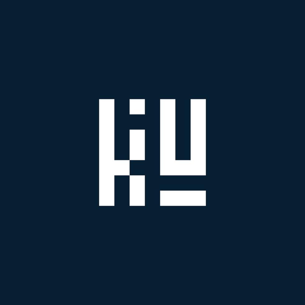KU initial monogram logo with geometric style vector
