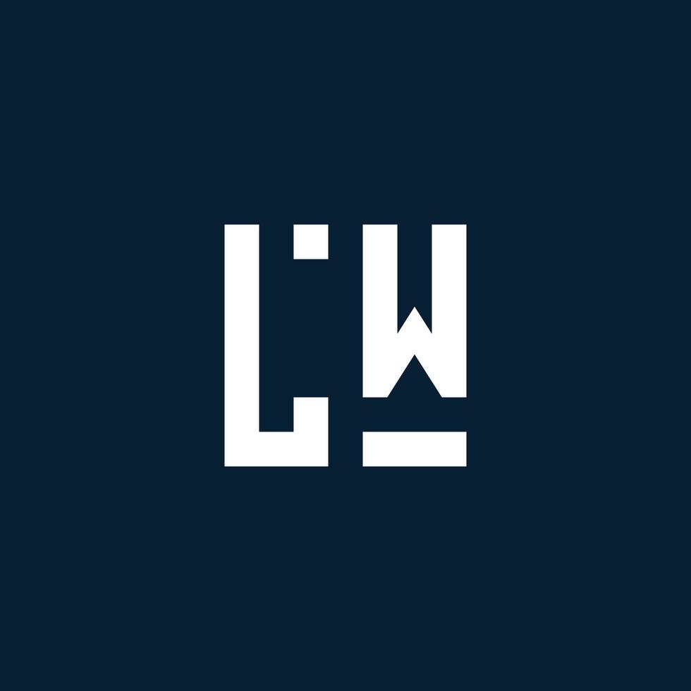 logotipo de monograma inicial lw con estilo geométrico vector