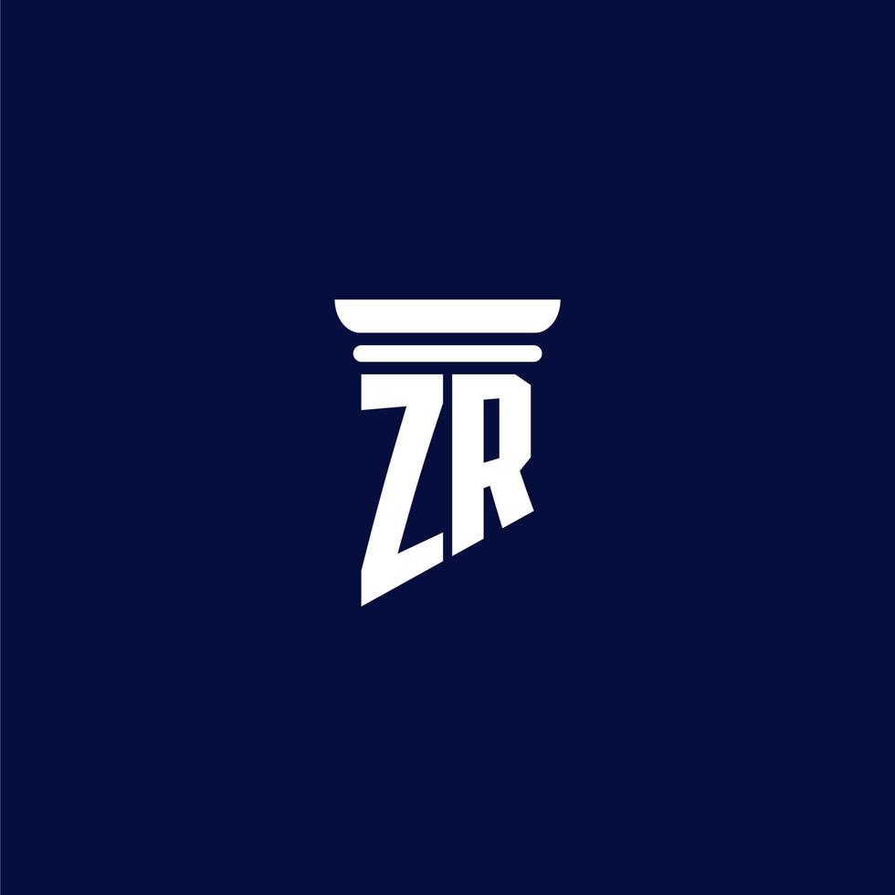 diseño de logotipo de monograma inicial zr para bufete de abogados vector