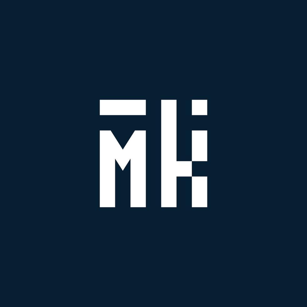 MK initial monogram logo with geometric style vector
