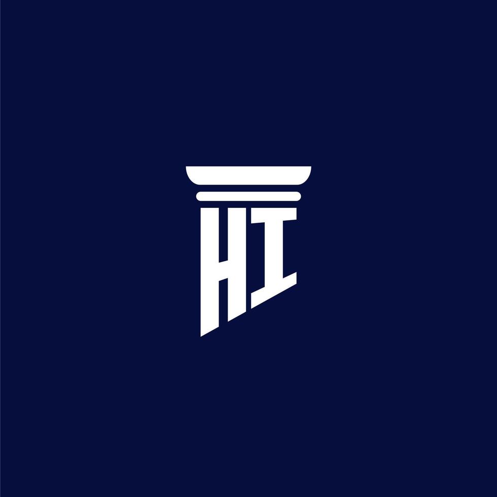 HI initial monogram logo design for law firm vector