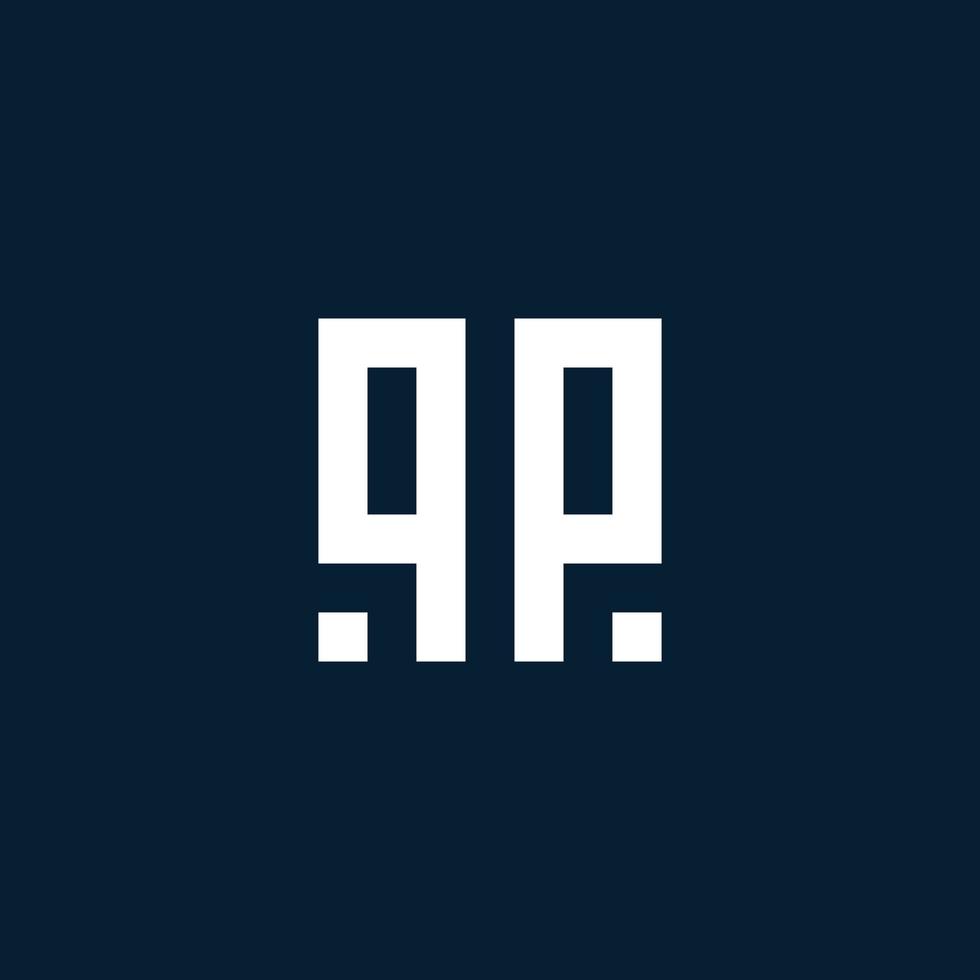 QP initial monogram logo with geometric style vector