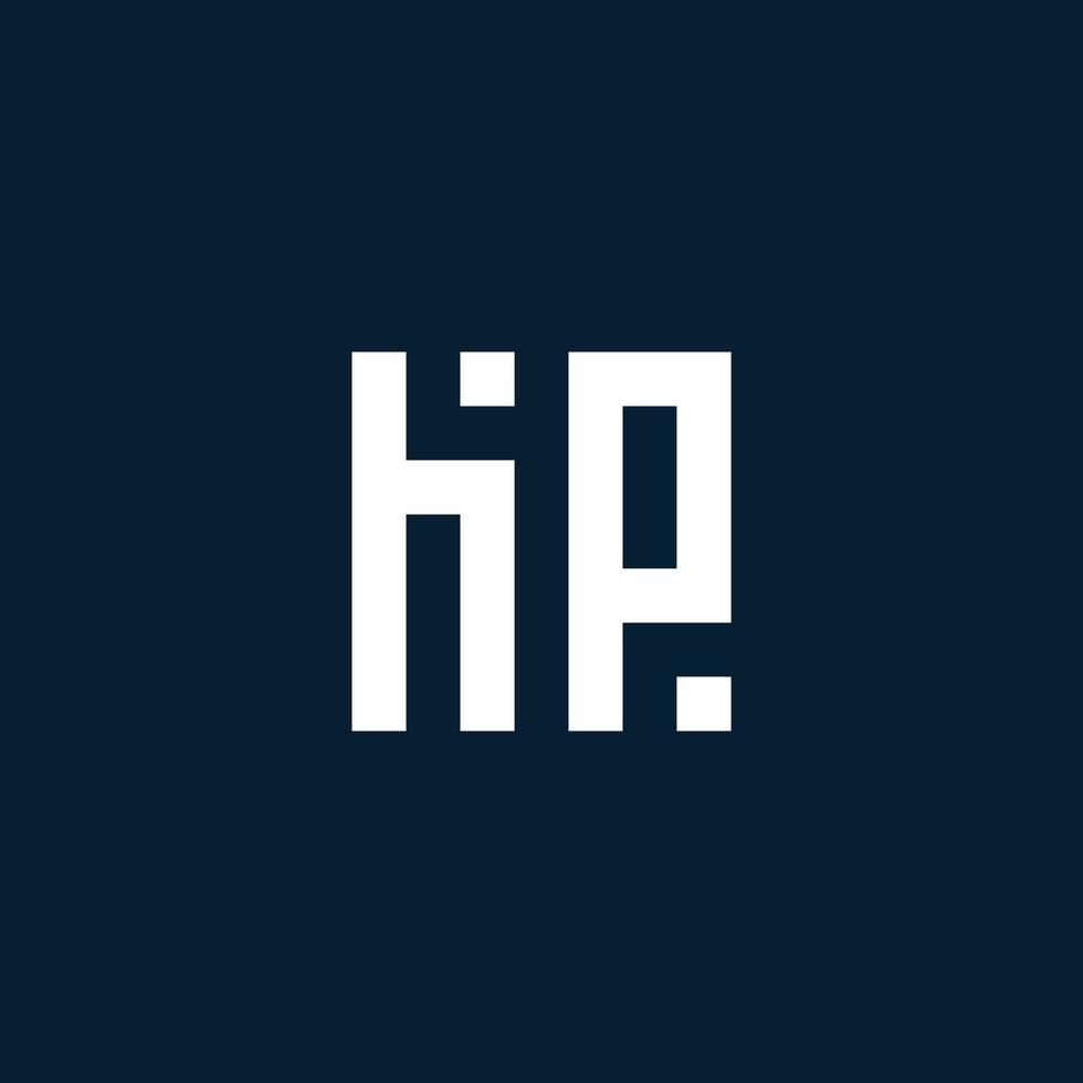 HP initial monogram logo with geometric style vector