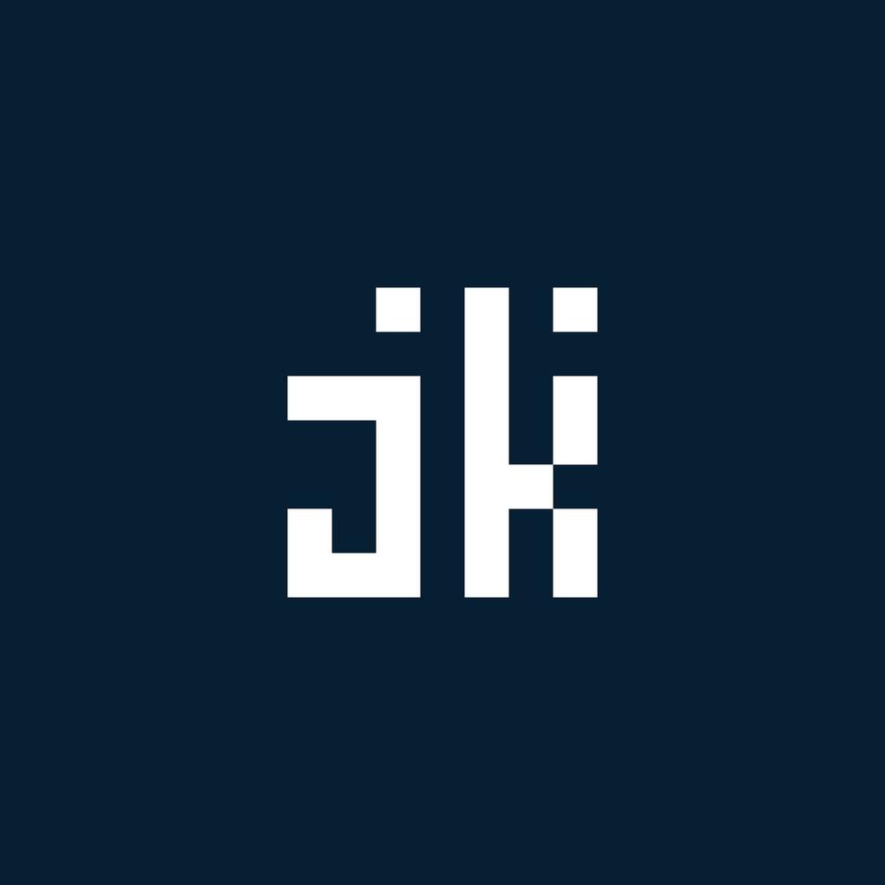 JK initial monogram logo with geometric style vector