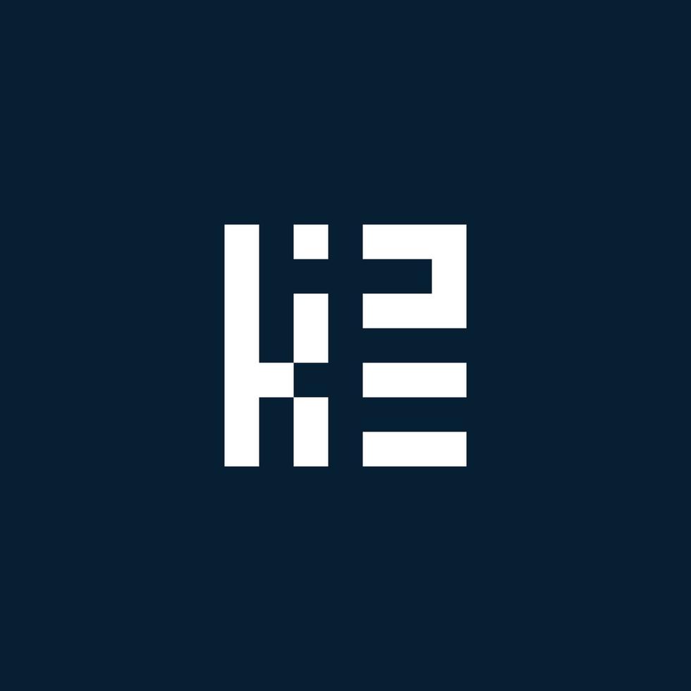 logotipo de monograma inicial kz con estilo geométrico vector
