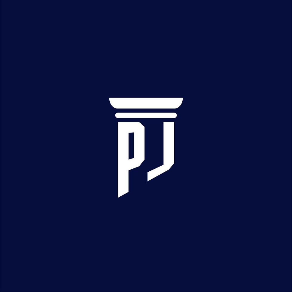 diseño de logotipo de monograma inicial pj para bufete de abogados vector